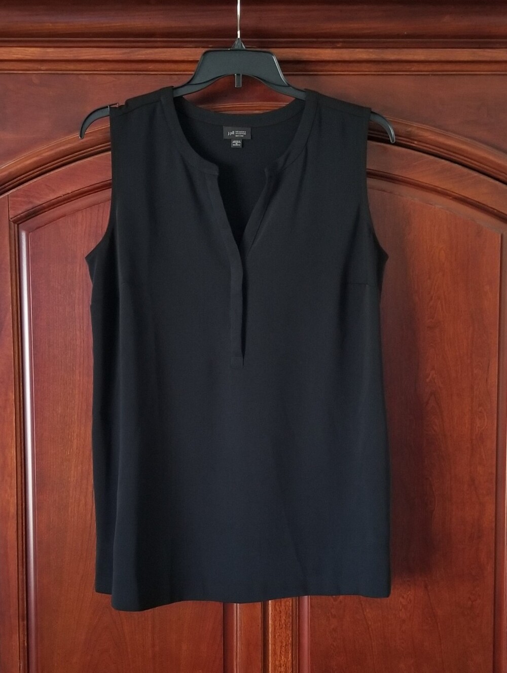 J. Jill Wearever Collection Easy Care Split-neck Black Tunic Size 1X